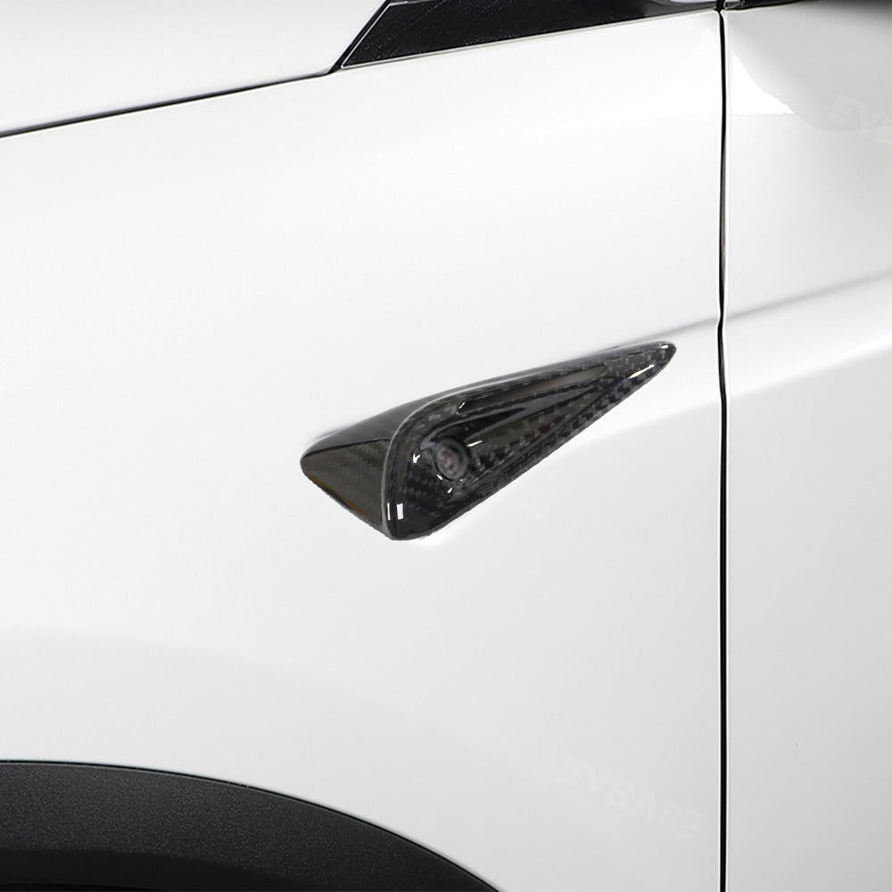 Model X Real Carbon Fiber Side Camera Covers Turn Signal Full-Cover Exterior for Tesla