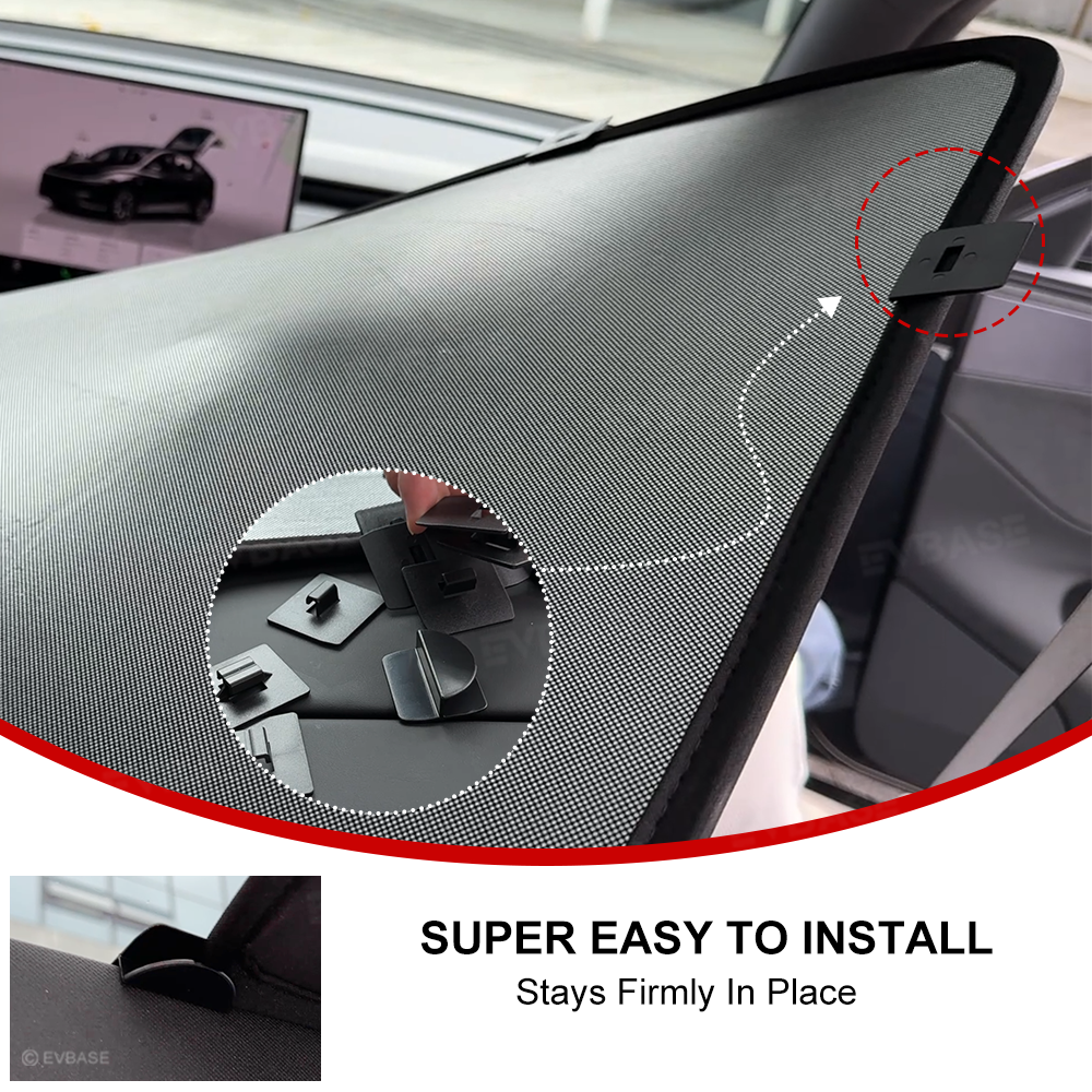 Model Y L Glass Roof Sunshade Ice Crystal Sunroof Shade Foldable Heat Reflective Sun Visor