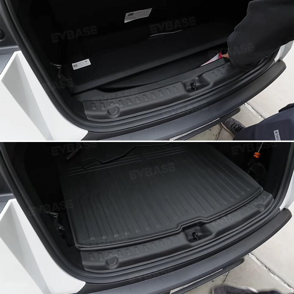 Model Y Juniper Interior Protection Kit Rear Bumper Protector & Front and Rear Door Sill Protectors & Rear Tailgate Cargo Liner Mat for Tesla