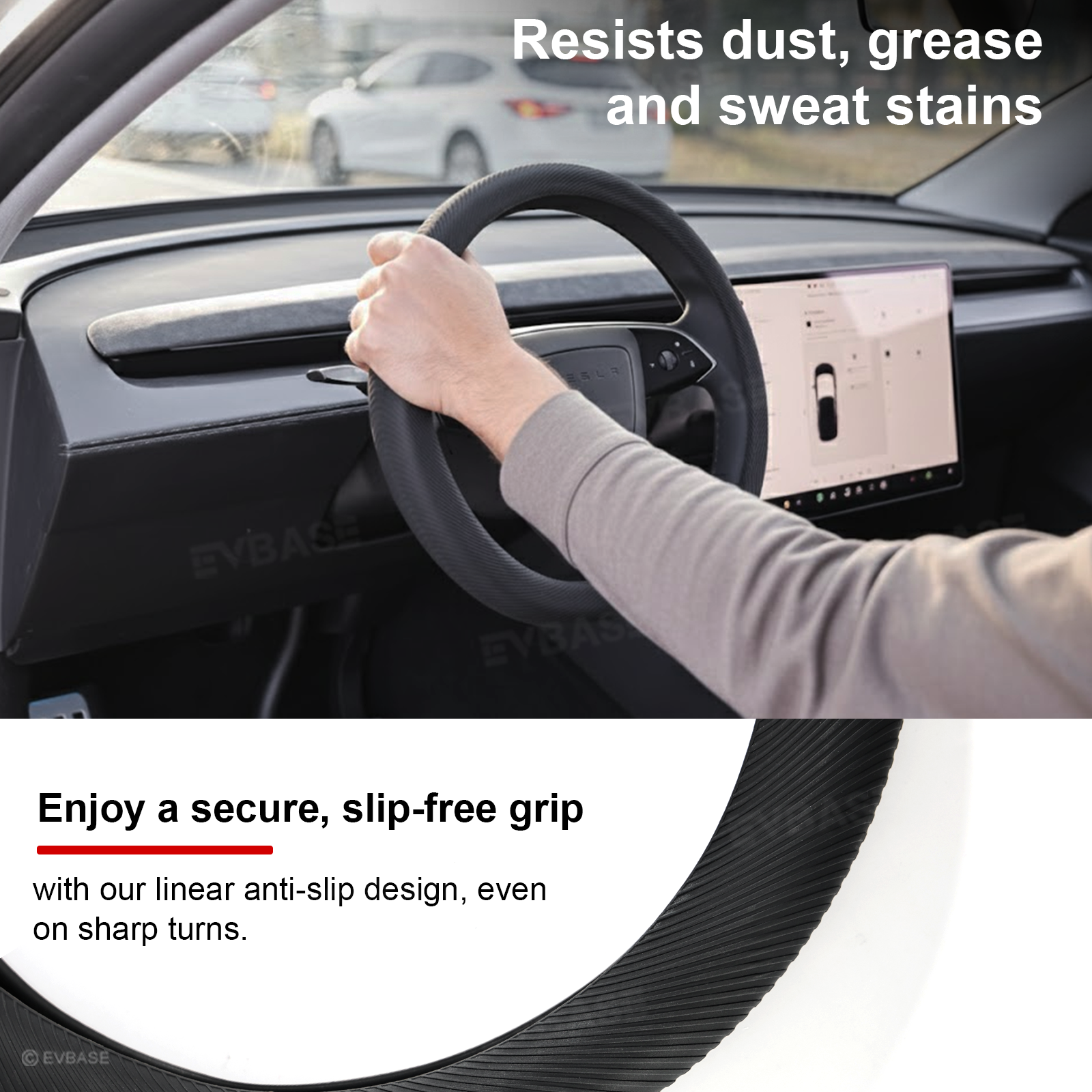 Model Y Juniper /3 Highland Silicone Steering Wheel Cover Anti-Slip Steering Wheel Protector Overlay