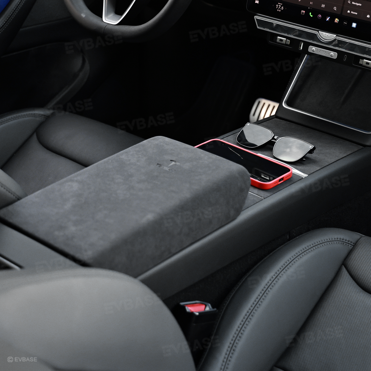 Model Y Juniper Alcantara Interior Trim Cover Kit Dashboard Air Vent Center Console Armrest Protection Overlay