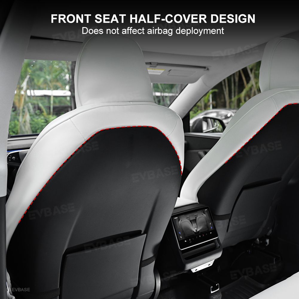 Model 3 Standard Seat Covers Waterproof Nappa Leather Seat Protector 3-lined Insignia Design