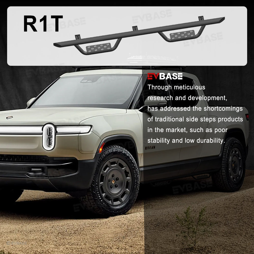 R1T/R1S Running Boards Nerf Bars Tubular Style Side Steps 2.0 for Rivian