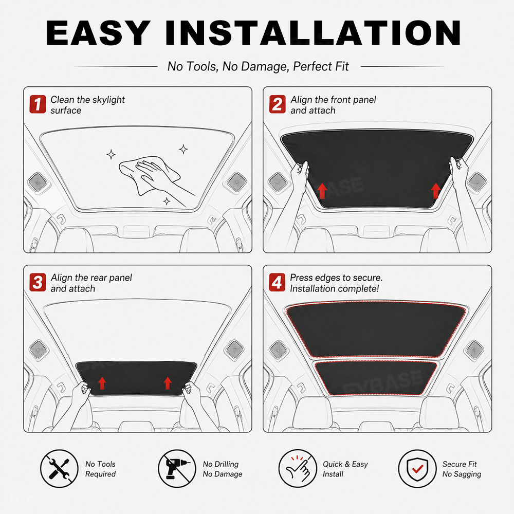 Glass Roof Sunshade for Rivian R2 Ice Crystal Sunroof Shade Foldable Heat Reflective Sun Visor