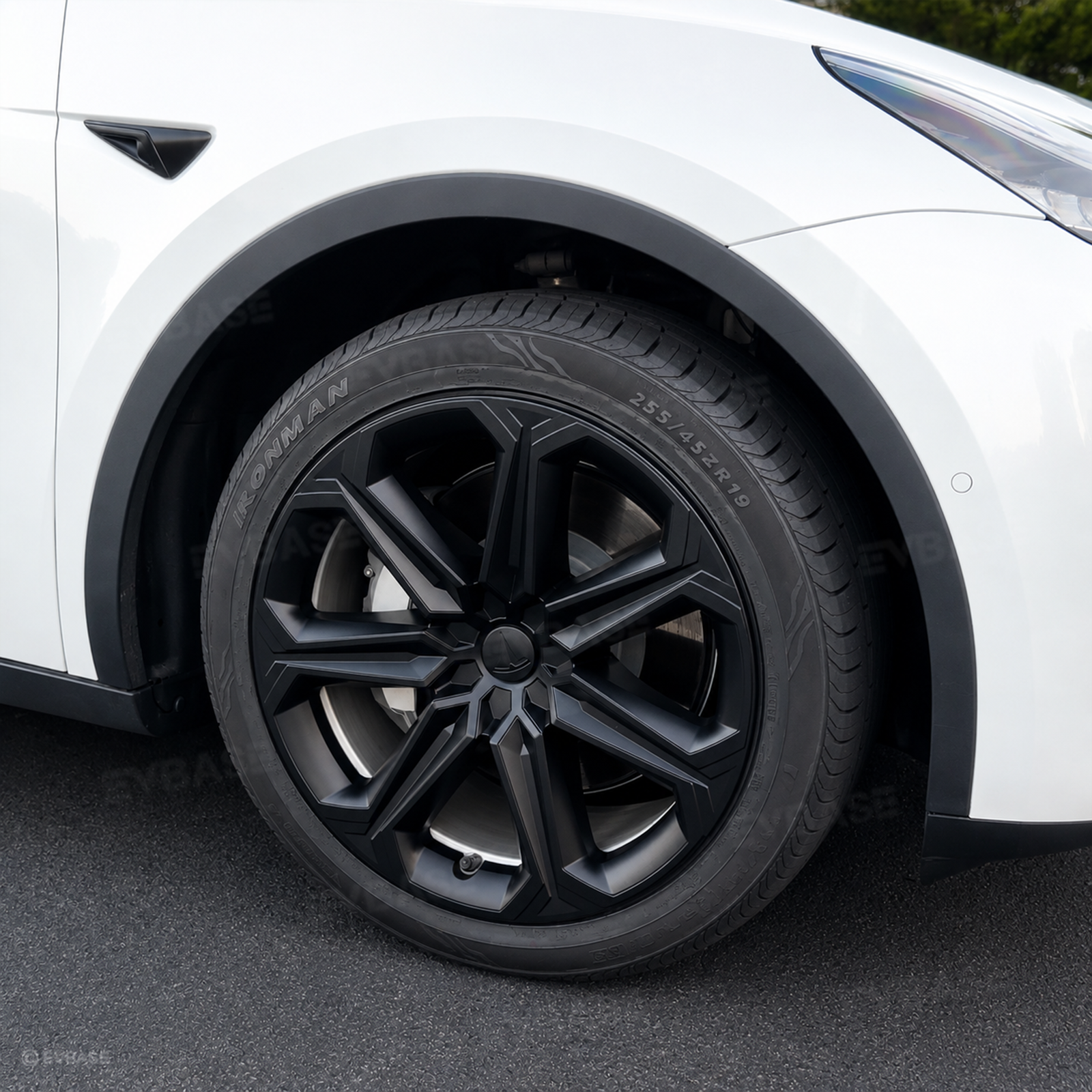 Model Y 19 Inch Wheel Covers Full Wrapped ABS Tesla Hub Caps Matte Black 4PCS