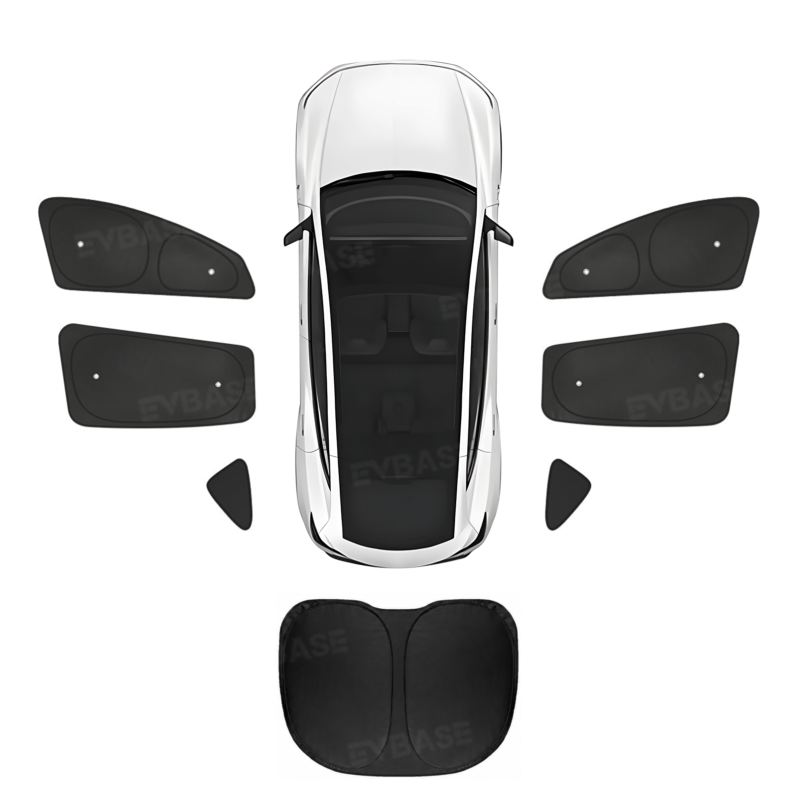 Model Y Juniper Sunshade Set Front & Rear Windshield Shade & Side Window Shades UV & Heat Protection Privacy Cover for Tesla Model Y/ YL & Model 3/3 Highland