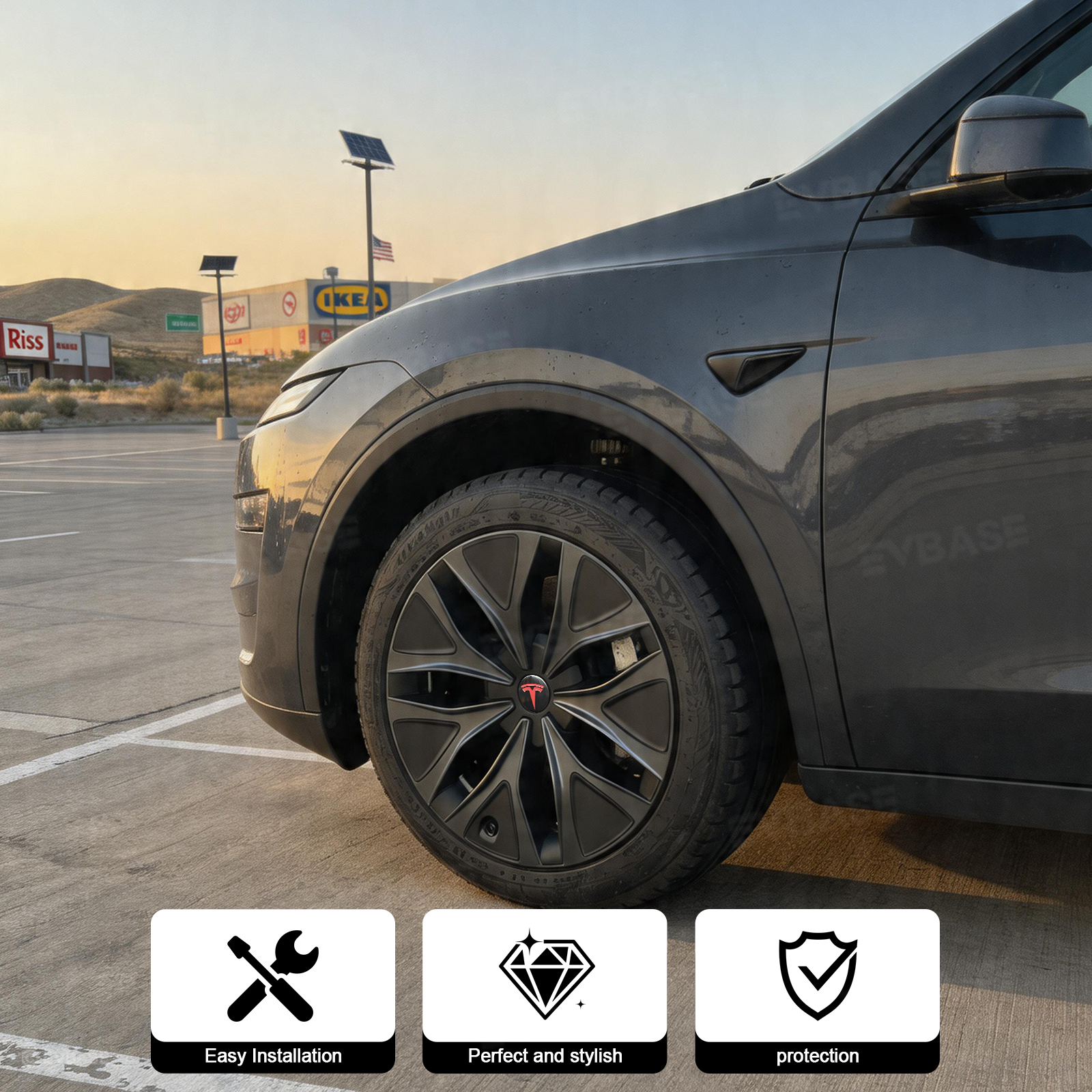 Model Y L Wheel Covers 19" Mecha Wheels Hubcaps Inspired By Model Y Performance