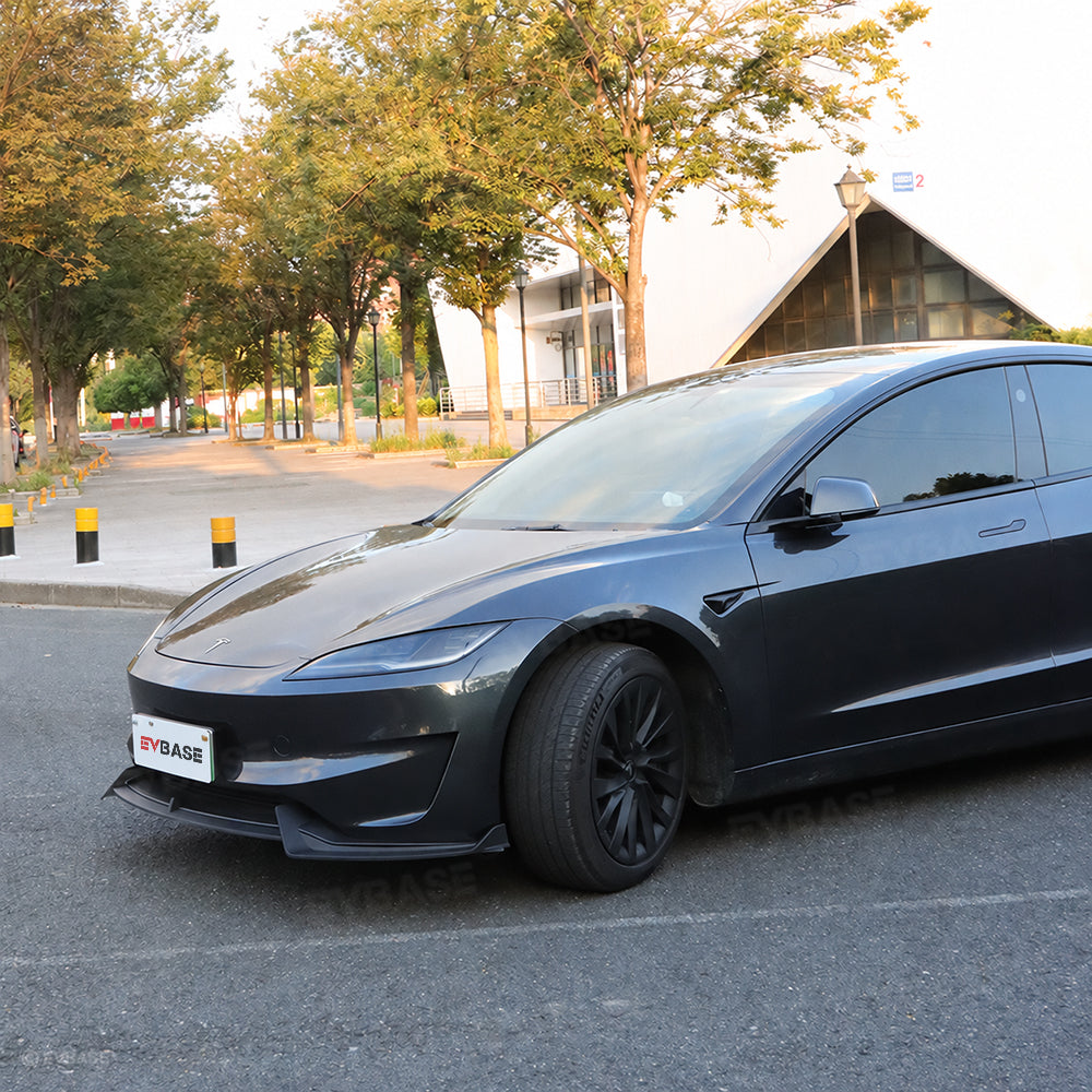 Model 3 Highland Performance Front Lip V‑Style Front Bumper Lip Apron Splitter