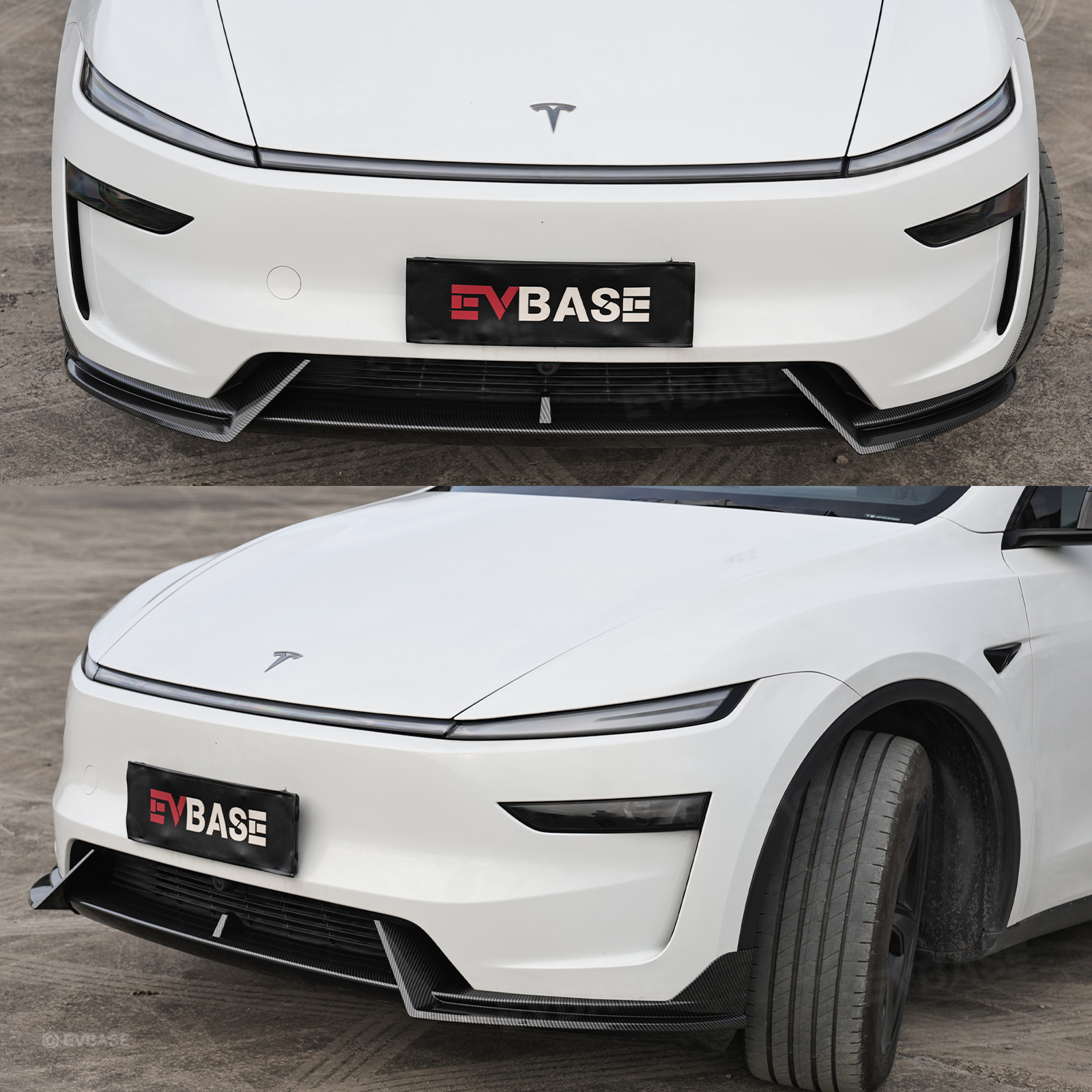 Tesla Front Lip For Model Y Juniper V Style Front Splitter ABS Front Apron Body Kit