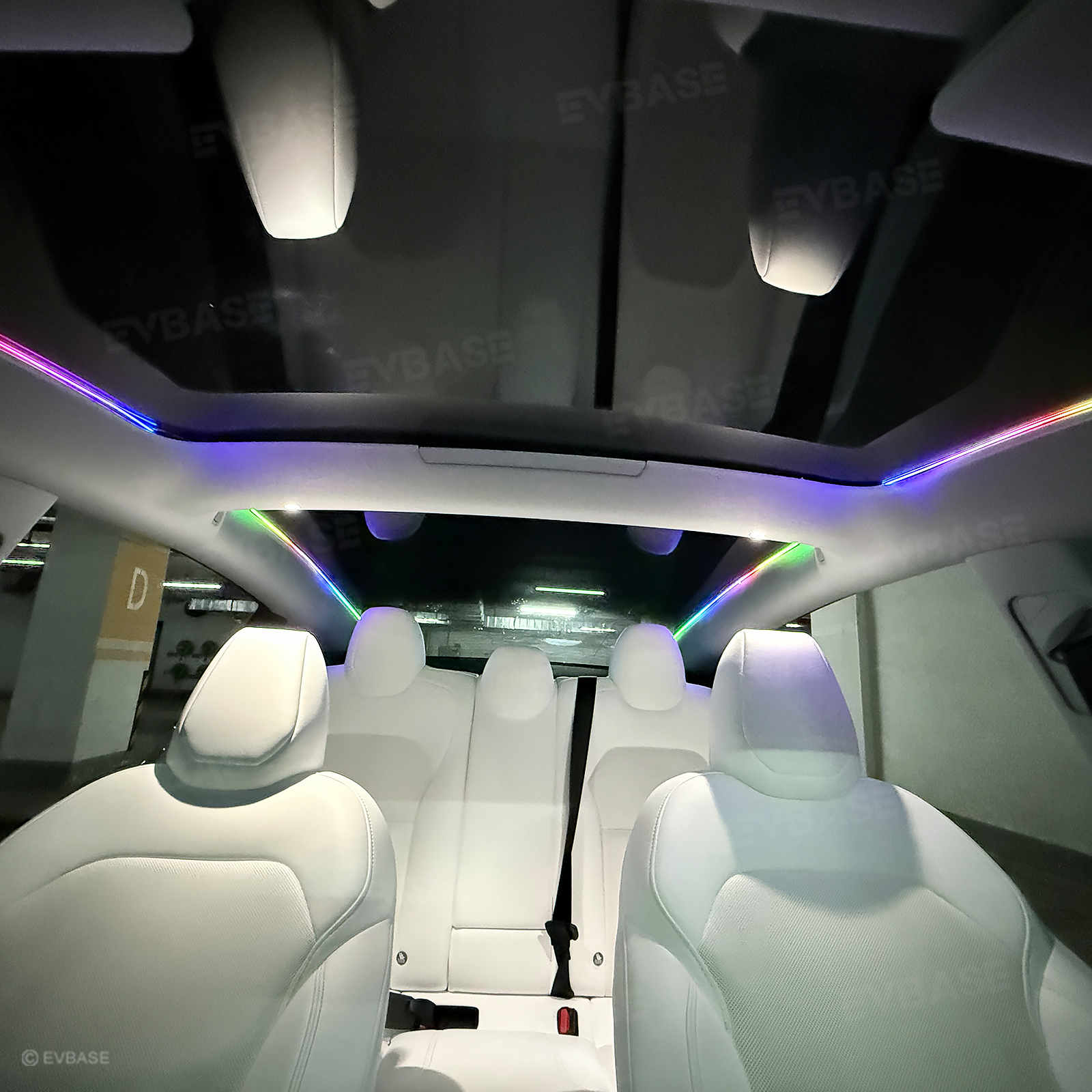 Model Y Juniper/ 3 Highland Roof Ambient Lighting 2.0 Sunroof Streamer Lights with Factory Screen Control