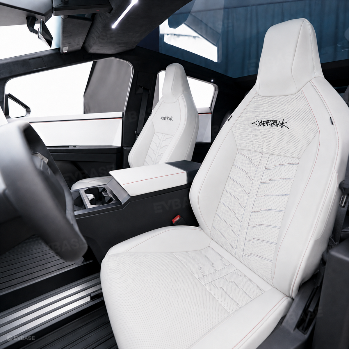 Cybertruck Seat Covers Futuristic Armor-Style Seat Protector Premium NAPPA Leather Interior Upgrade