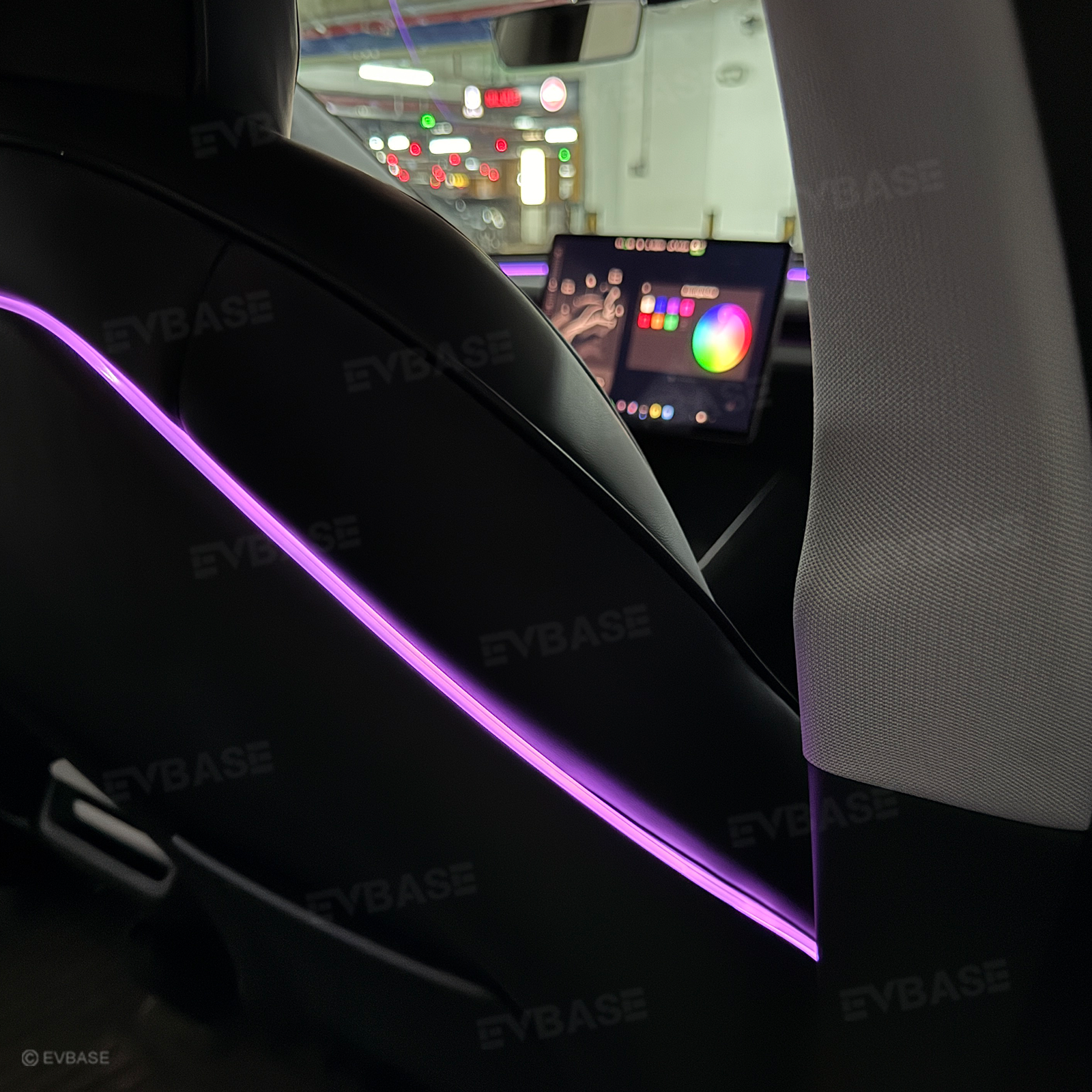 Model 3 Highland Interior Ambient Lighting Kit RGB LED Light Strips Neon Lights with Factory Screen Control
