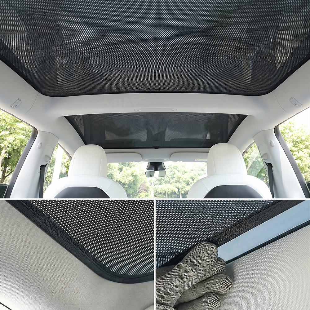 Model Y Juniper/ 3 Highland Glass Roof Sunshade Heat Insulation UV Protection Sun Visor OEM-Style Sunroof & Rear Window Sun Shade