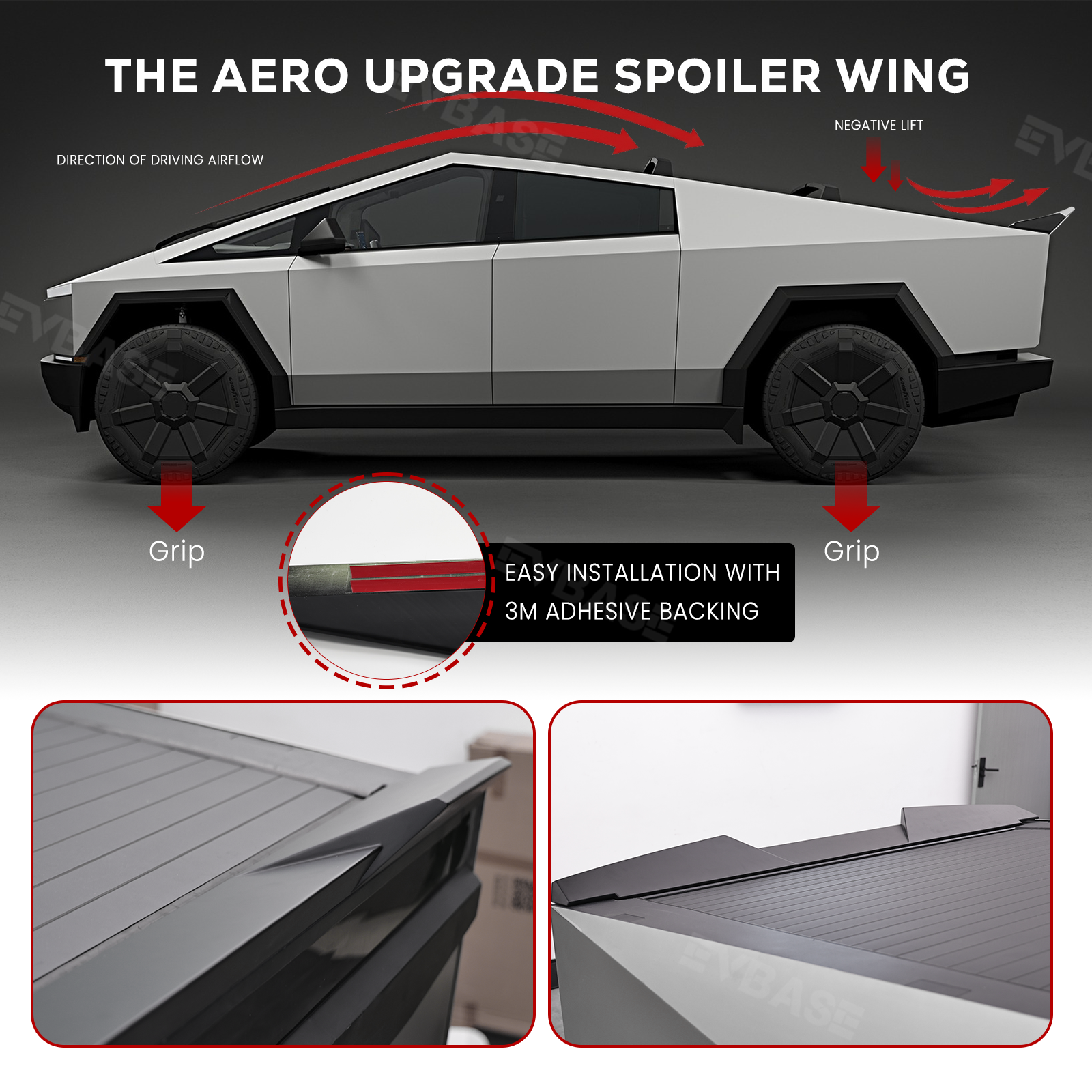 Cybertruck Rear Top Spoiler ABS Tailgate Lip Spoiler Wing