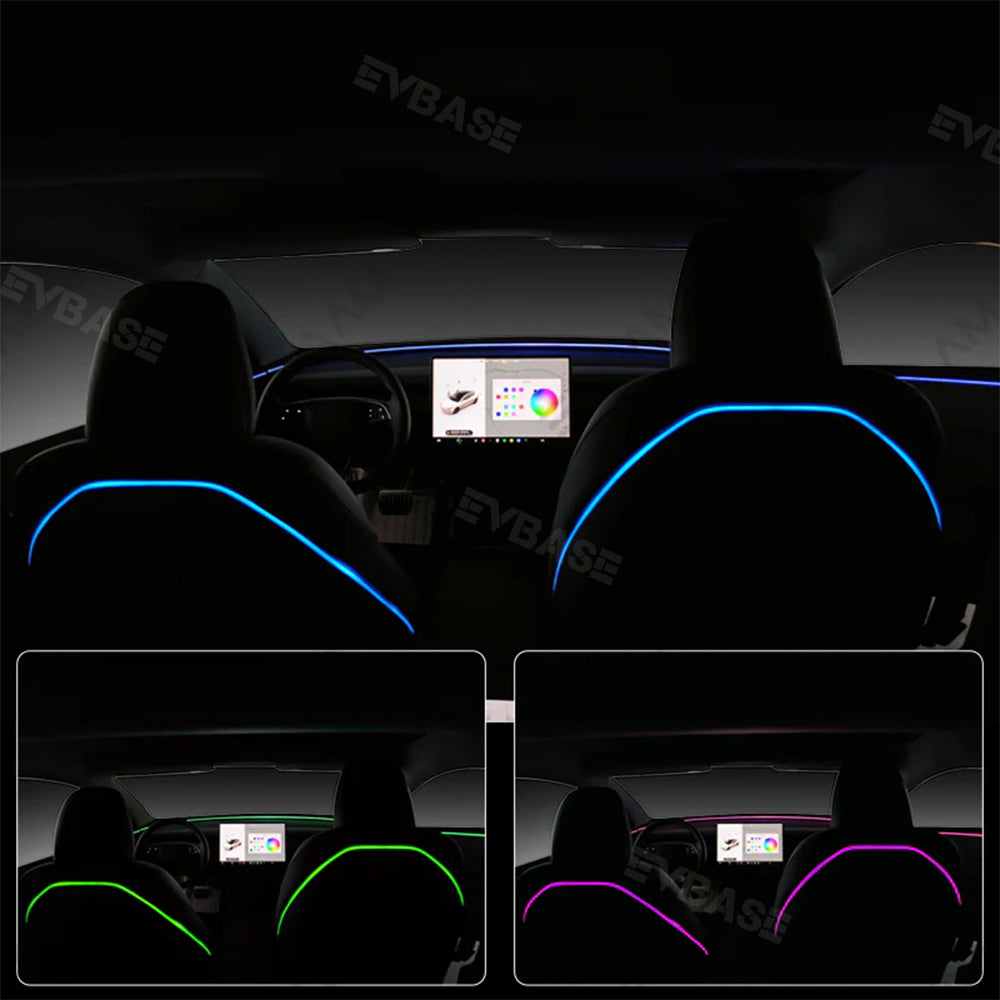 Model Y/3 Backseat Ambient Lighting Seat Back Neon Lights Interior Lighting Upgrade