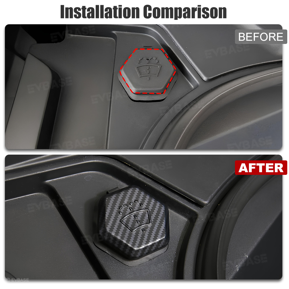 Cybertruck Windshield Wiper Fluid Reservoir Cap ABS Carbon Fiber Style Trim Cover