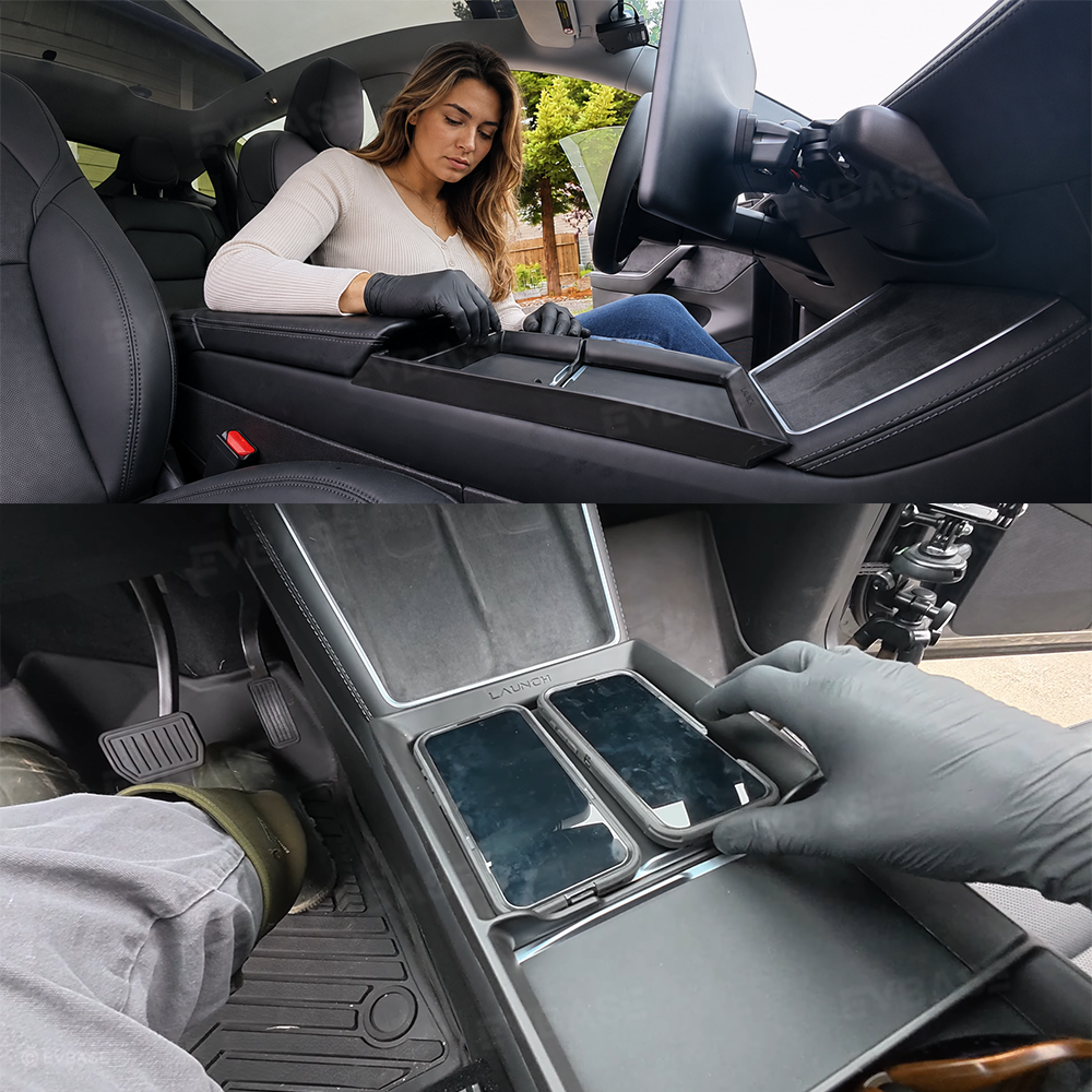 Model Y Juniper/ 3 Highland Center Console Tray TPE Organizer Interior Storage Accessories