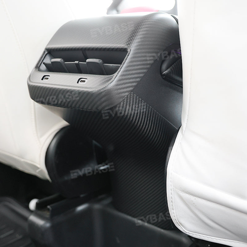 Model 3/Y Rear Air Vent Guard Pedal Real Carbon Fiber Door Sill Anti-Kick Plate Overlay Protect Outlet Cover for Tesla