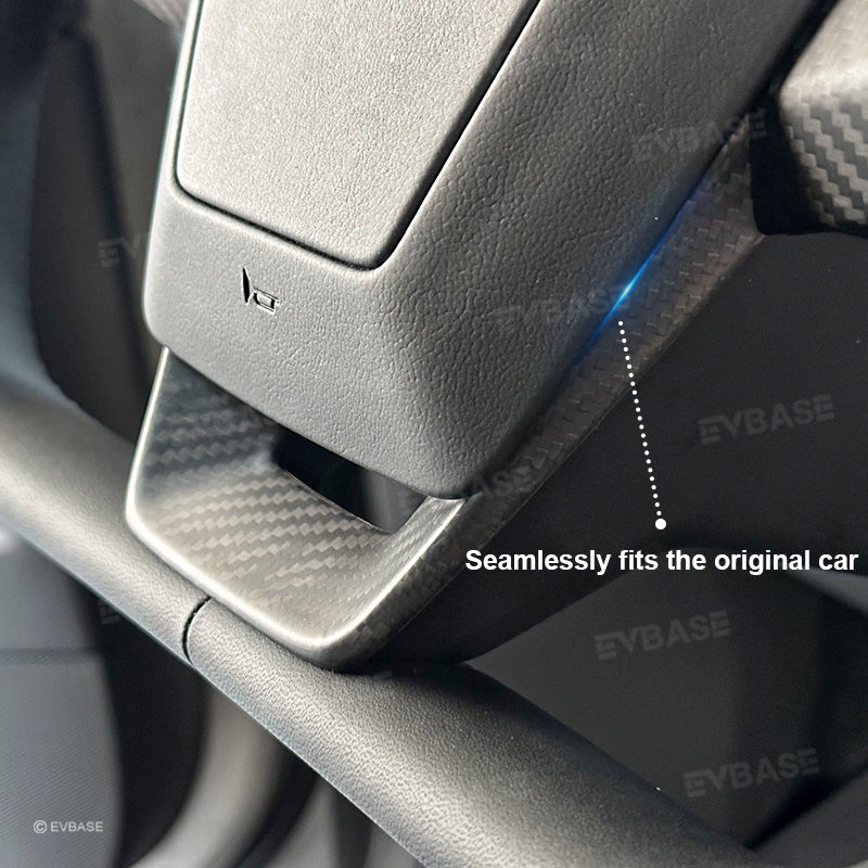 Cybertruck Steering Wheel Trim Real Carbon Fiber Decoration Protective Cover EVBASE