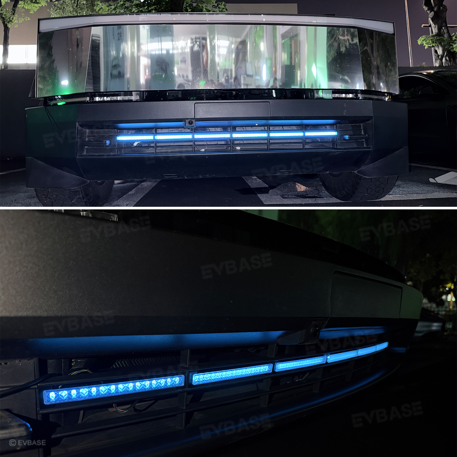 Cybertruck Front Bumper Insert RGB LED Off-Road Light Bar Auxiliary Lighting Upgrade 2.0 with Factory Screen Control