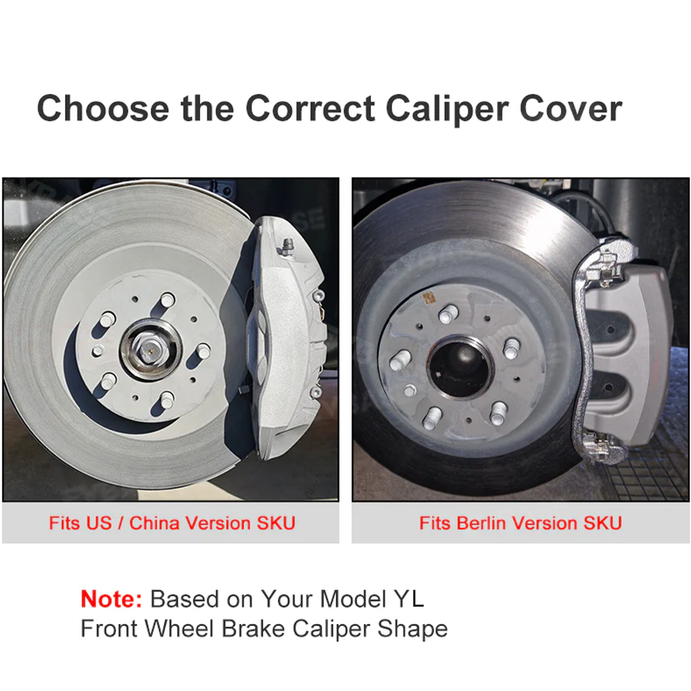 Model Y L Brake Caliper Covers Set Performance Look Brake Caliper Protector Precision Bolt-On