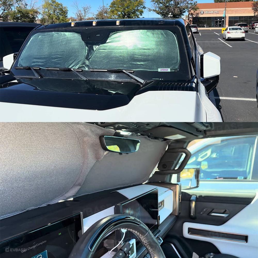 Windshield Sunshade for Hummer EV Foldable Reflective Heat Protection Front Window Sun Visor