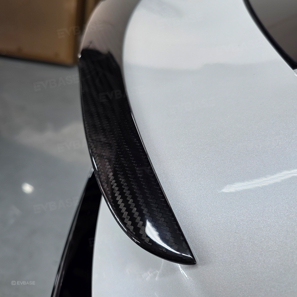 Tesla Model Y Juniper Spoiler Real Carbon Fiber Wing Rear Trunk Lid With Performance Style