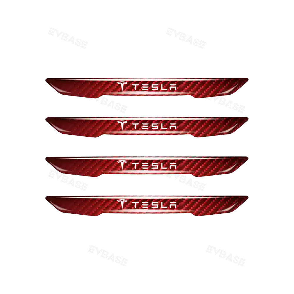 Model 3 Y Side Door Edge Guards Wet Real Carbon Fiber Scratch Protector Strips for Tesla