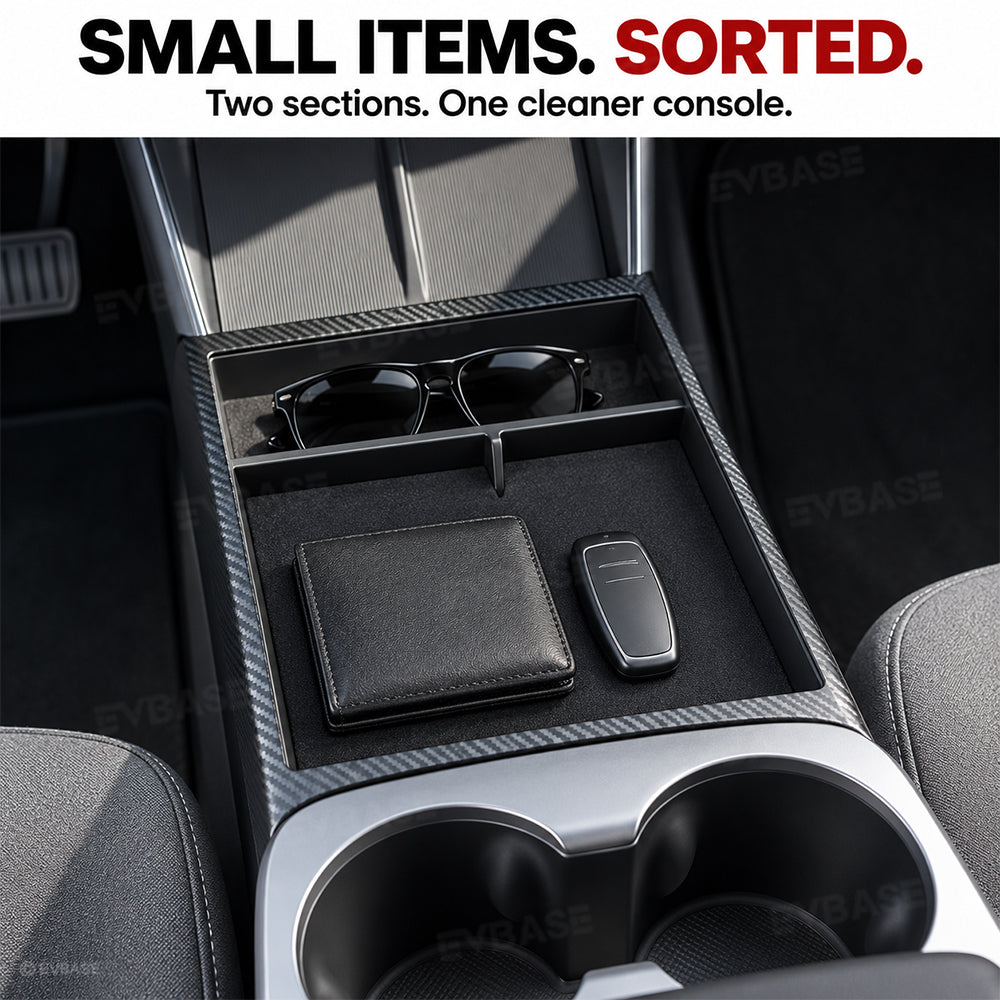 Model Y Juniper Standard Center Console Organizer 2.0 Console Storage Tray with Divided Compartment