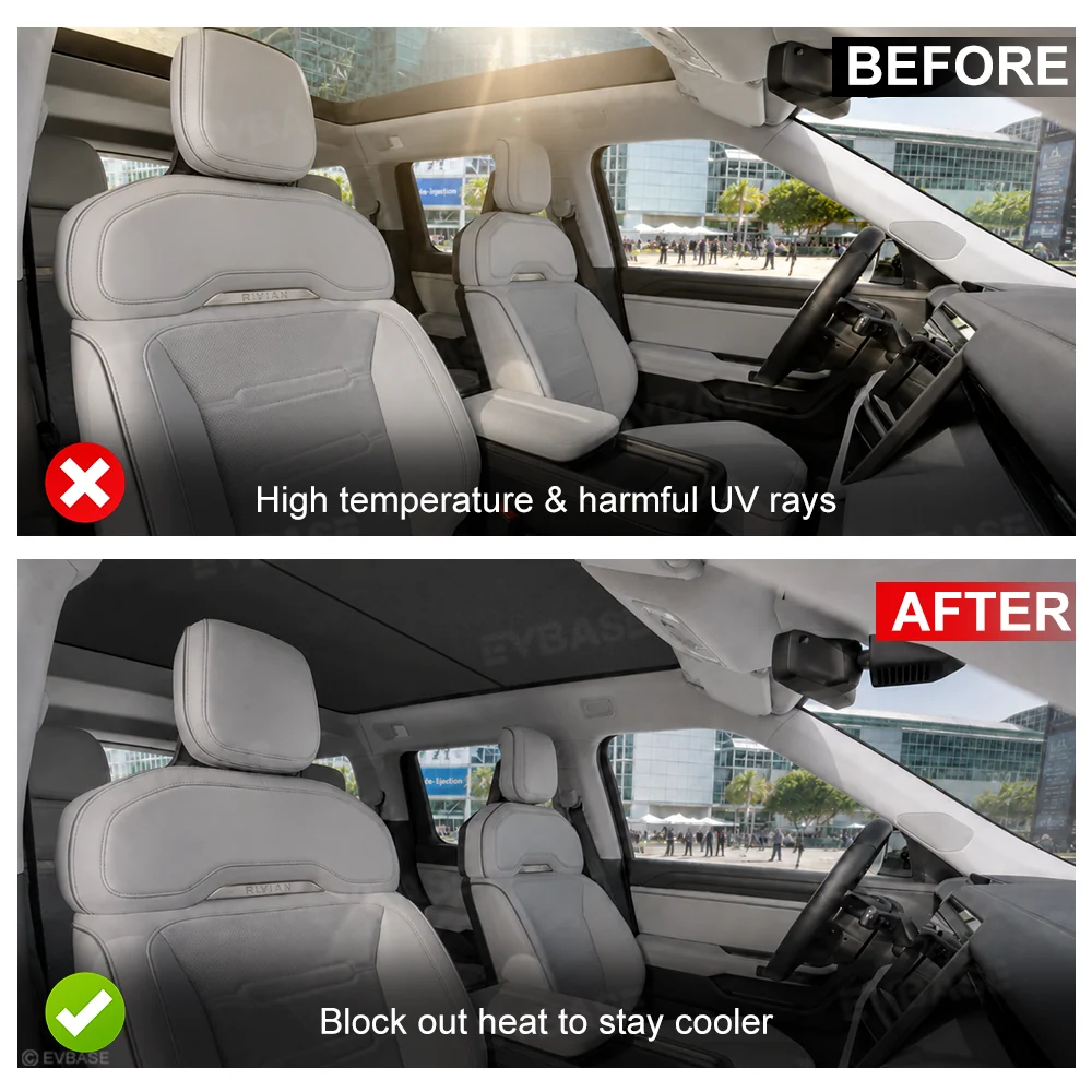 Roof Sunshade for Rivian R2 Panoramic Sunroof Shade Ice Crystal Sun Shield Covers UV Protection & Heat Reduction