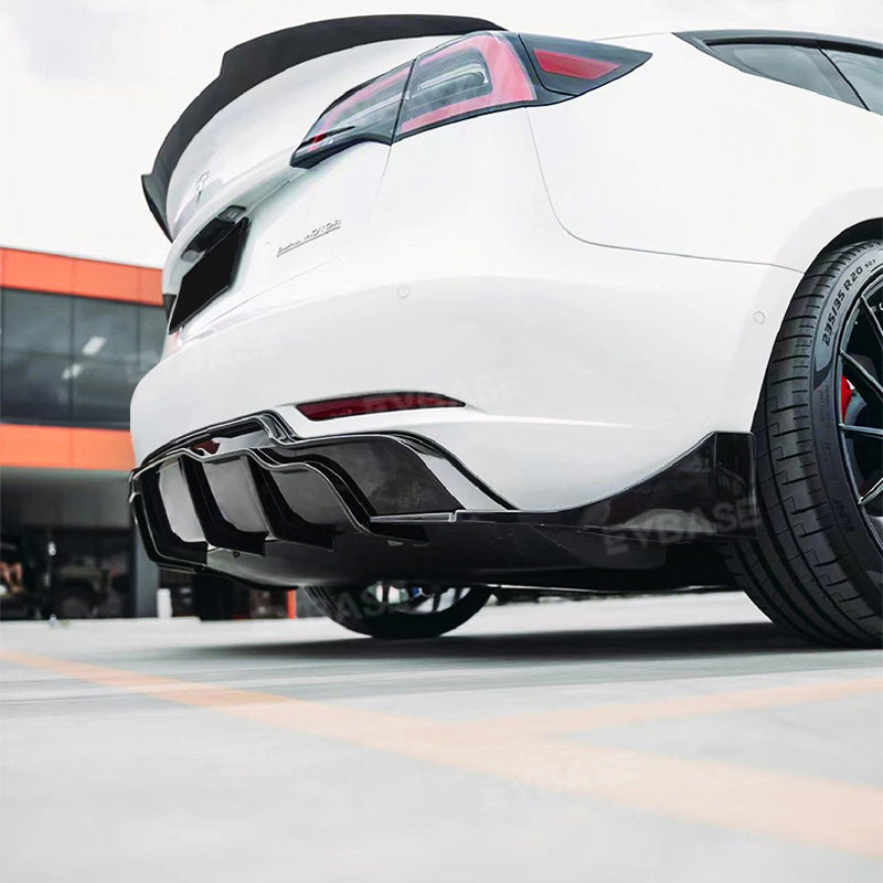 Tesla Model 3 Y Rear Bumper Lip ABS Sport Body Kit Wing Spoiler Diffuser Replacement F Style Model 3 Highland