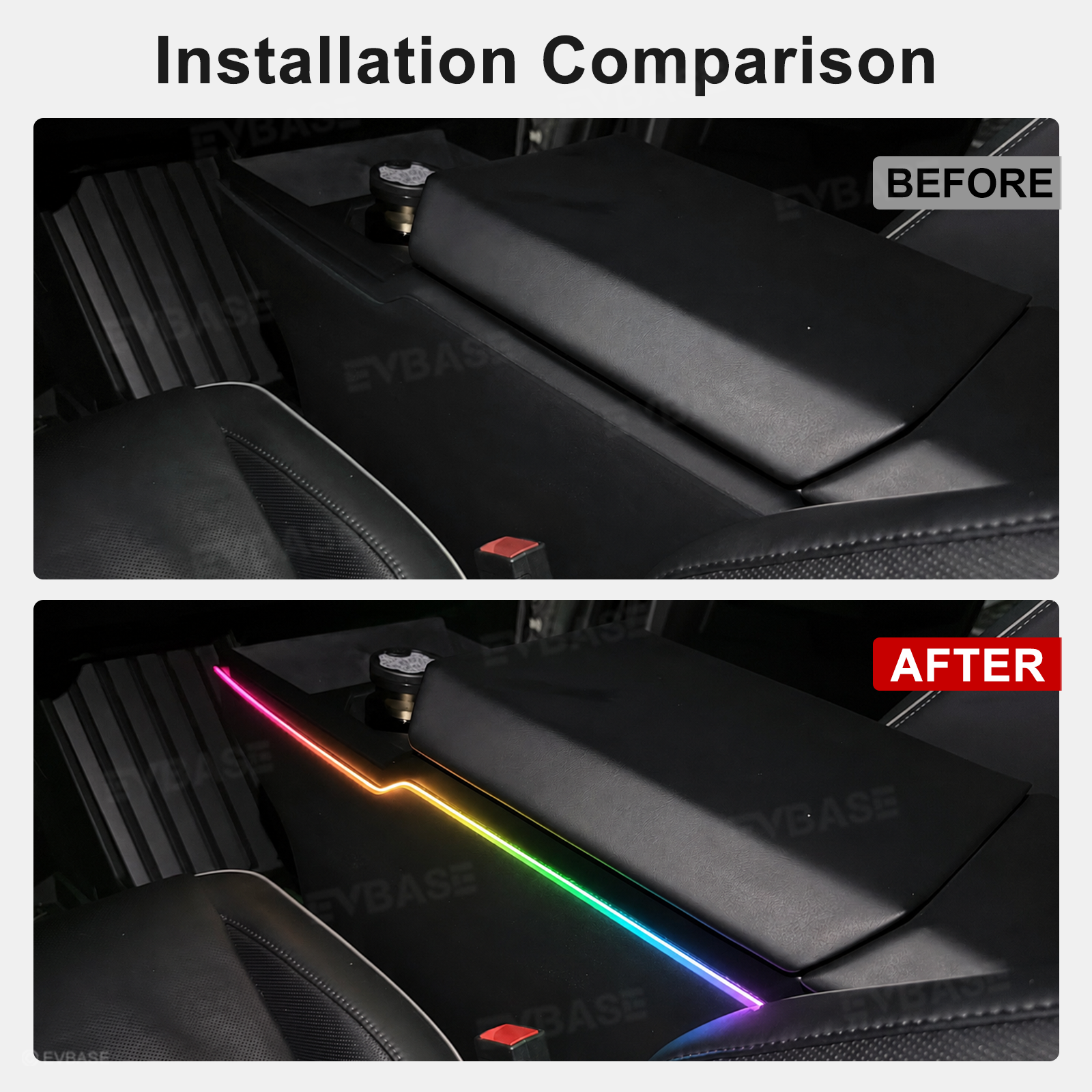 Cybertruck Interior Ambient Lighting Center Console RGB Chasing Lights LED Light Strip with OEM Screen Control