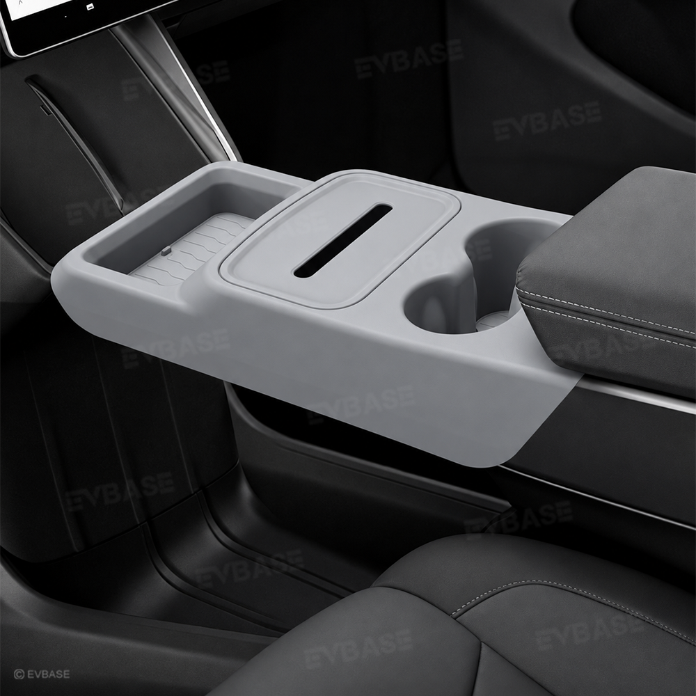 Model Y Juniper Standard Center Console Organizer Tray with Cup Holder & Tissue Box Holder