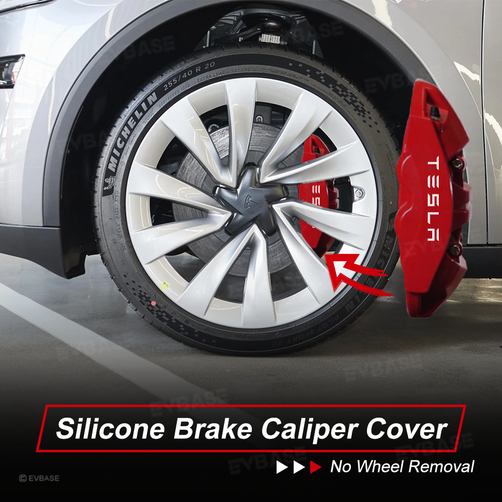 Model Y Juniper Silicone Brake Caliper Covers Protector Set Slip-On Fit & No Wheel Removal