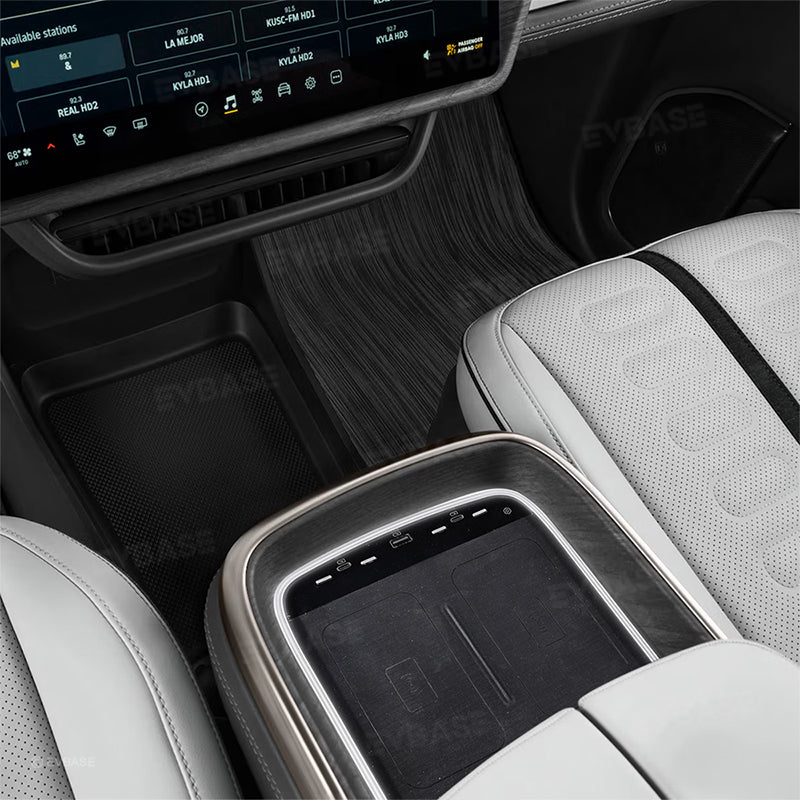 Wireless Charger for Rivian R1S R1T Center Console Armrest Dual Phone Charging Station With Ambient Light