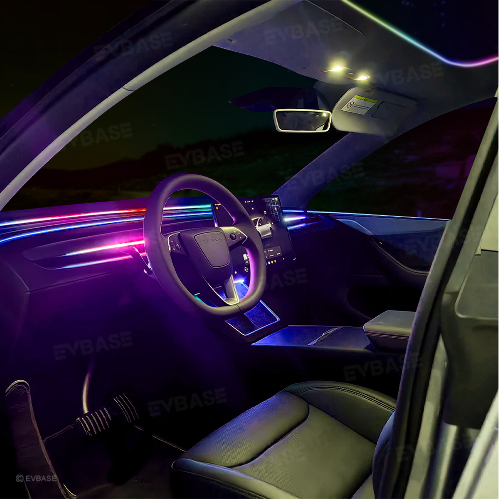 Model 3/Y Ambient Lighting Center Console Dashboard Light Strip with AI Voice Control LED Interior Lights 2.0