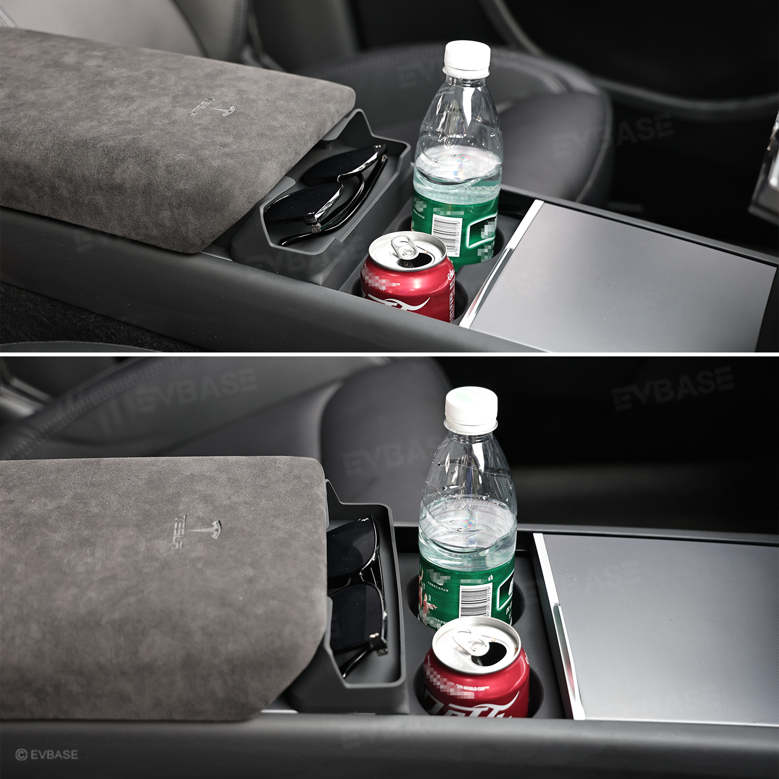 Model Y Juniper/ YL/ 3 Highland Silicone Center Console Cup Holder Insert Armrest Storage Organizer