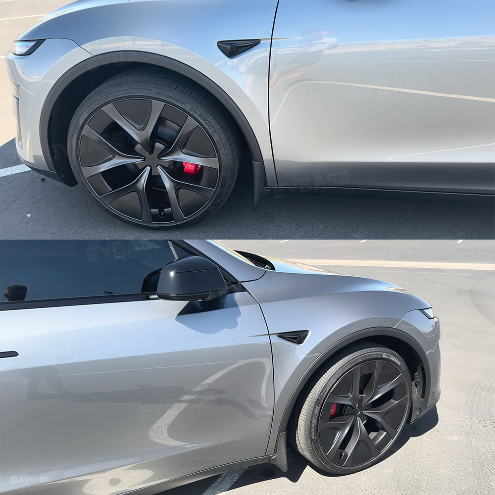 Model Y Juniper Mud Flaps ABS Splash Guards All-Weather No Drilling Fender Mudguards- Hydro Carbon Fiber Coated