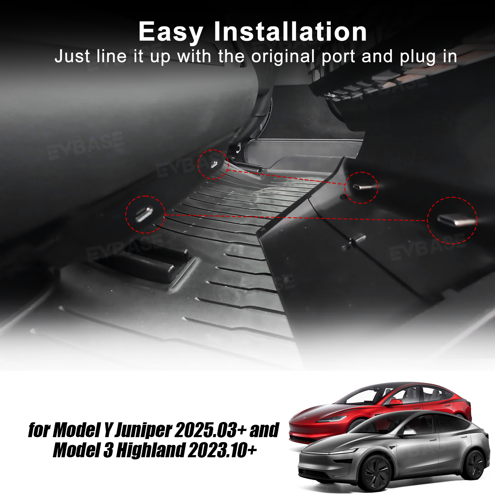 Model Y Juniper/ 3 Highland Rear Vent Expansion Dock 2.0 with Retractable Fast Charging Cables & Aromatherapy & Air Vent Cover for Tesla