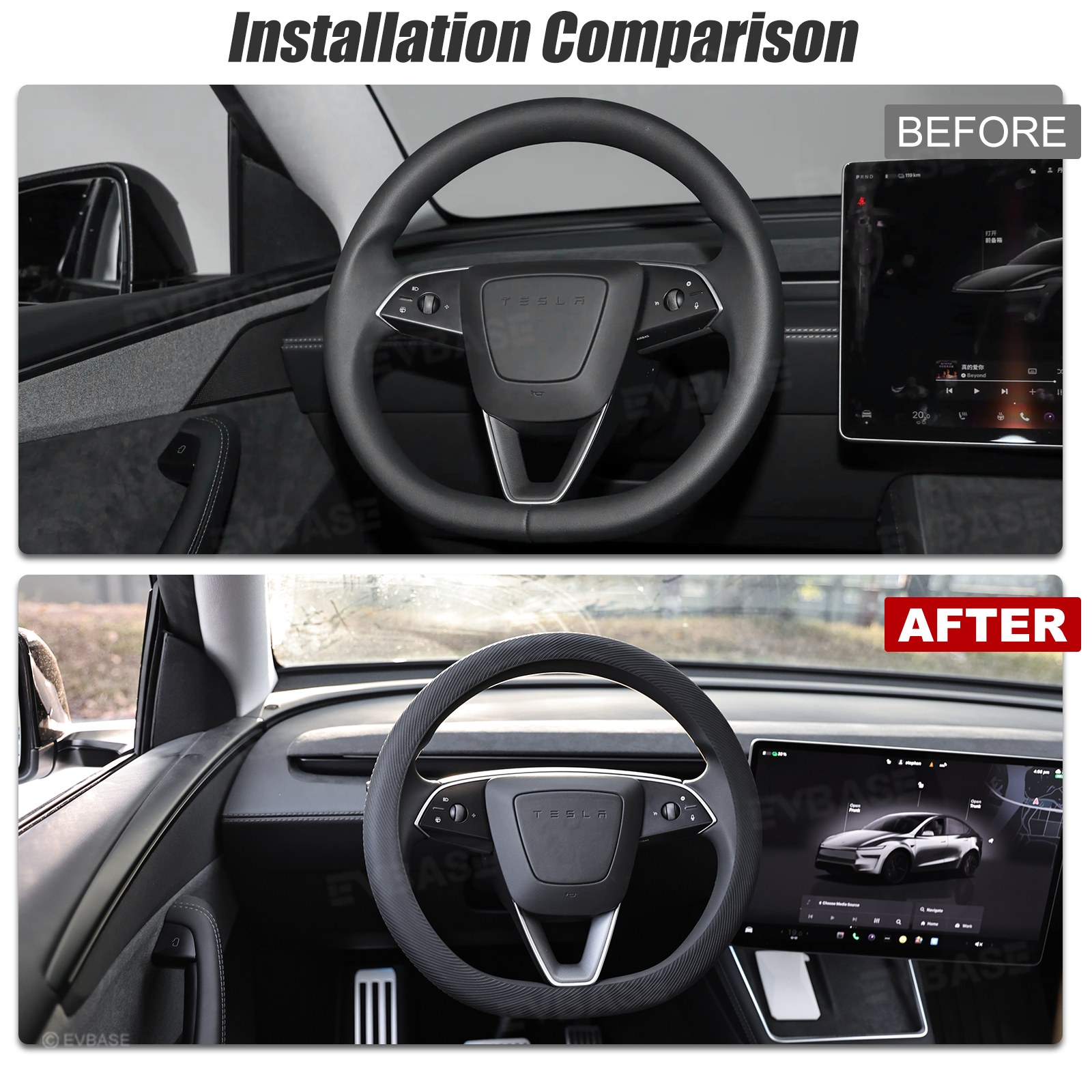 Model Y Juniper /3 Highland Silicone Steering Wheel Cover Anti-Slip Steering Wheel Protector Overlay
