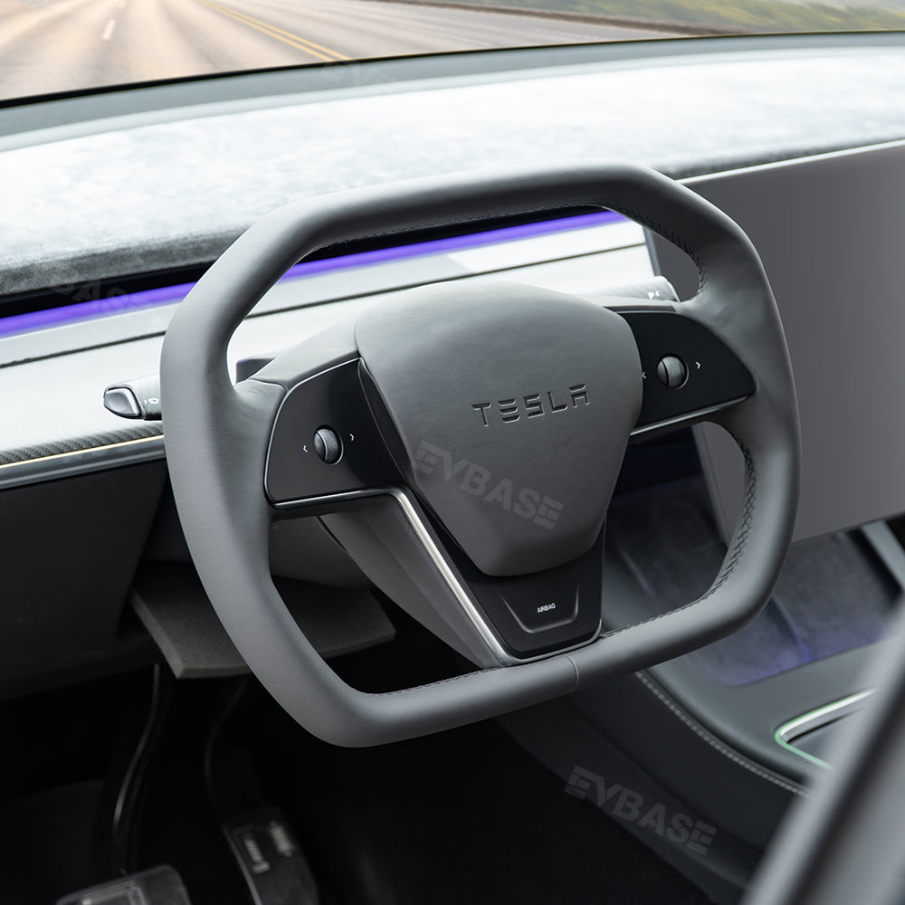 EVBASE Model 3 Y Yoke Steering Wheel Inspired By Cybertruck Style For Tesla