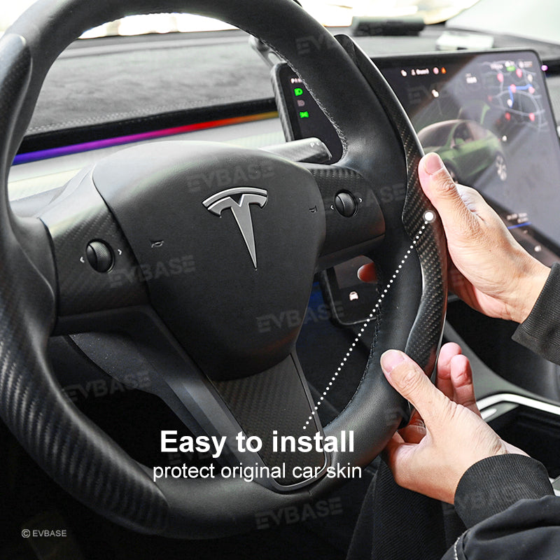 Model 3 Y Steering Wheel Trim Cover for Tesla Interior Accessories Carbon Fiber