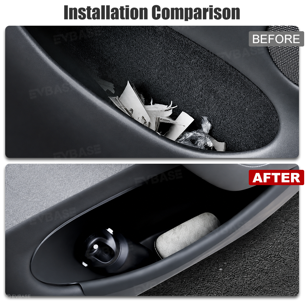 Model Y Juniper Side Door Storage Organizer Tray Liner with Rear Emergency Door Release Pull Handles