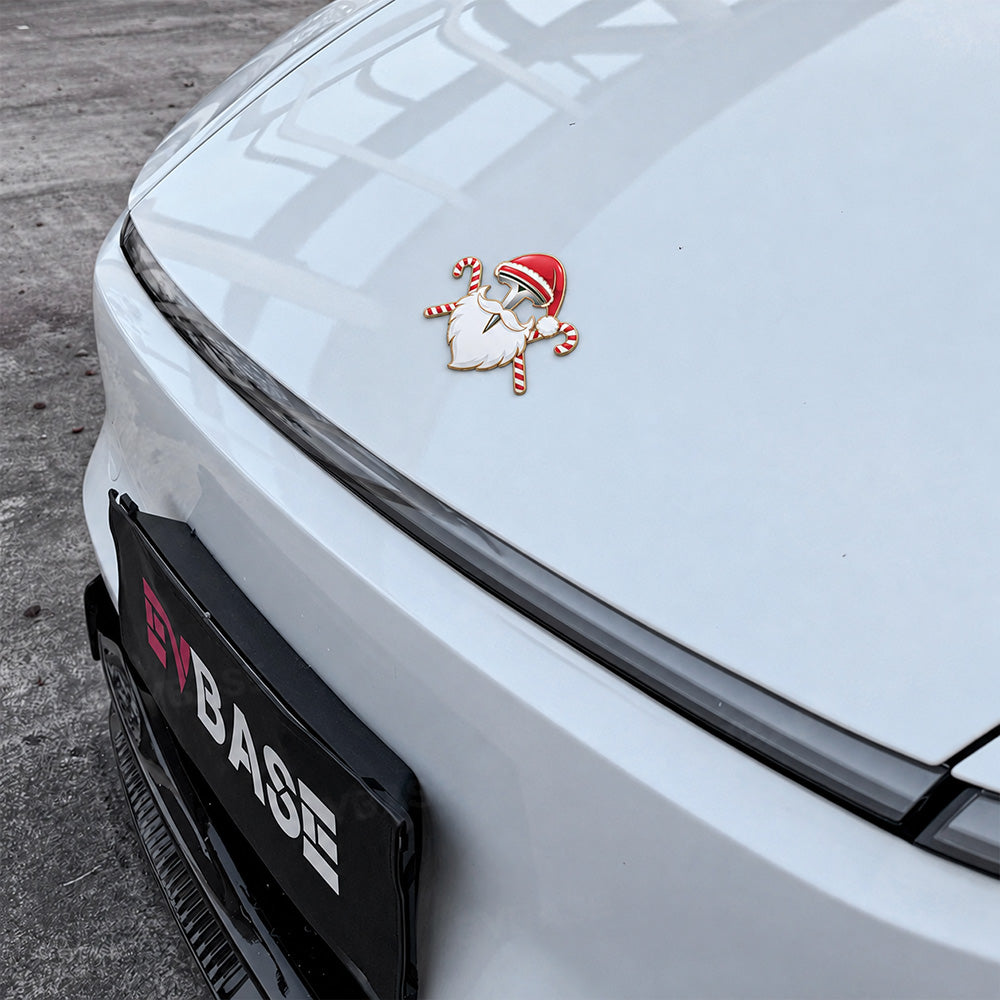 Model Y/3/YL Christmas Emblem Decals Santa & Christmas Tree Sticker 3D Waterproof Holiday Decor