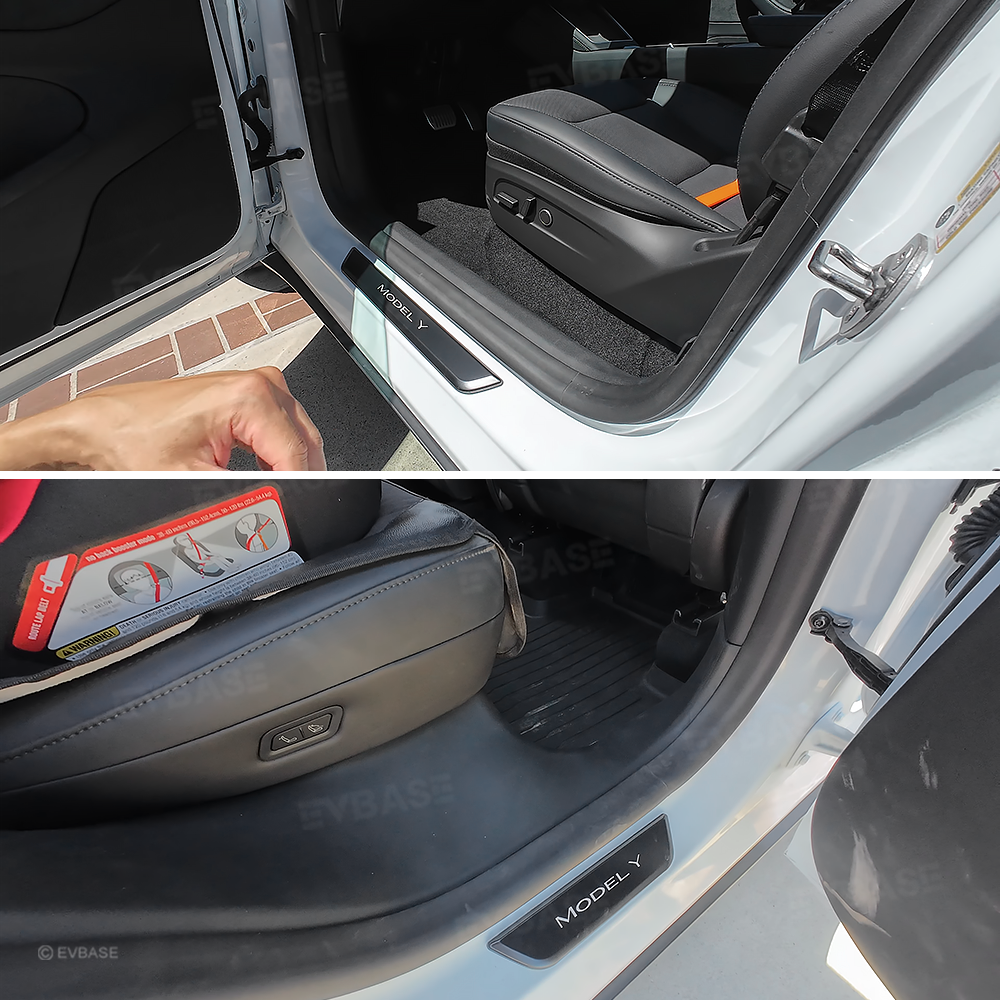 Model Y Juniper Front and Rear Door Sill Protectors Interior Door Protection Kit for Tesla