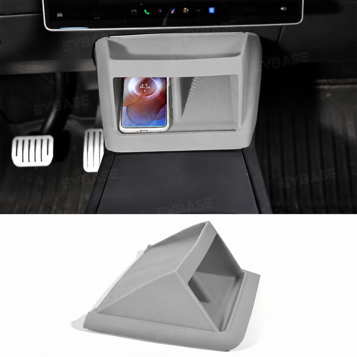 Model Y Juniper/ 3 Highland/ Y L Under-Screen Storage Organizer with Center Console Wireless Charging Pad Liner