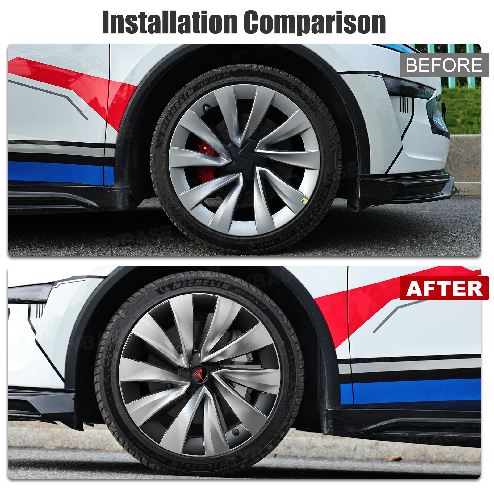 Wheel Covers for Tesla Model Y Juniper 20 Inch Helix 2.0 Wheels Hubcaps