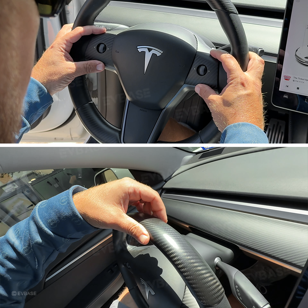 Model Y 3 Real Carbon Fiber Interior Accessories Steering Wheel Center Console for Tesla Model 3 (2017-2023)