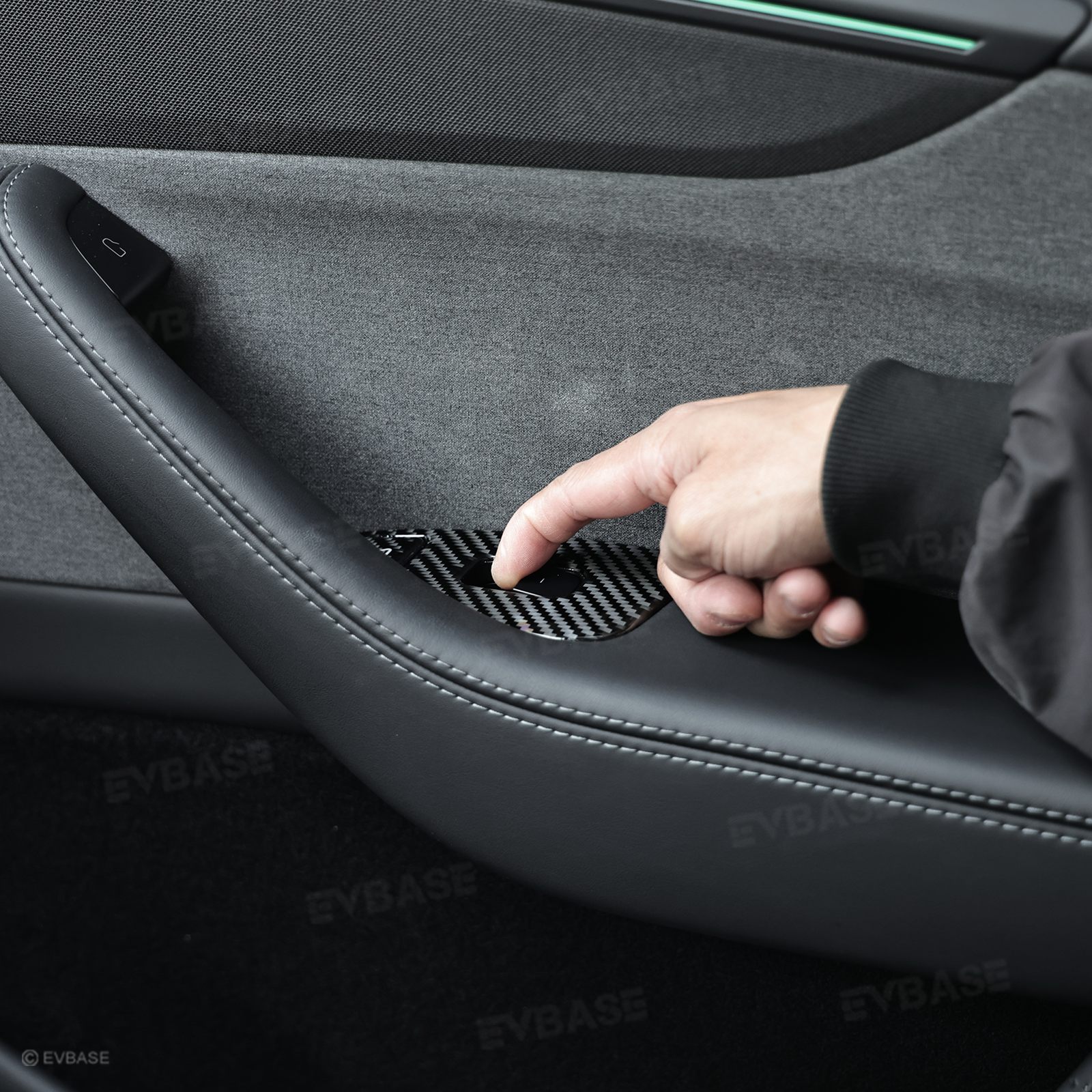 Model Y Juniper/ 3 Highland Window & Door Switch Panel Cover Carbon Fiber Trim Decoration Interior Upgrade