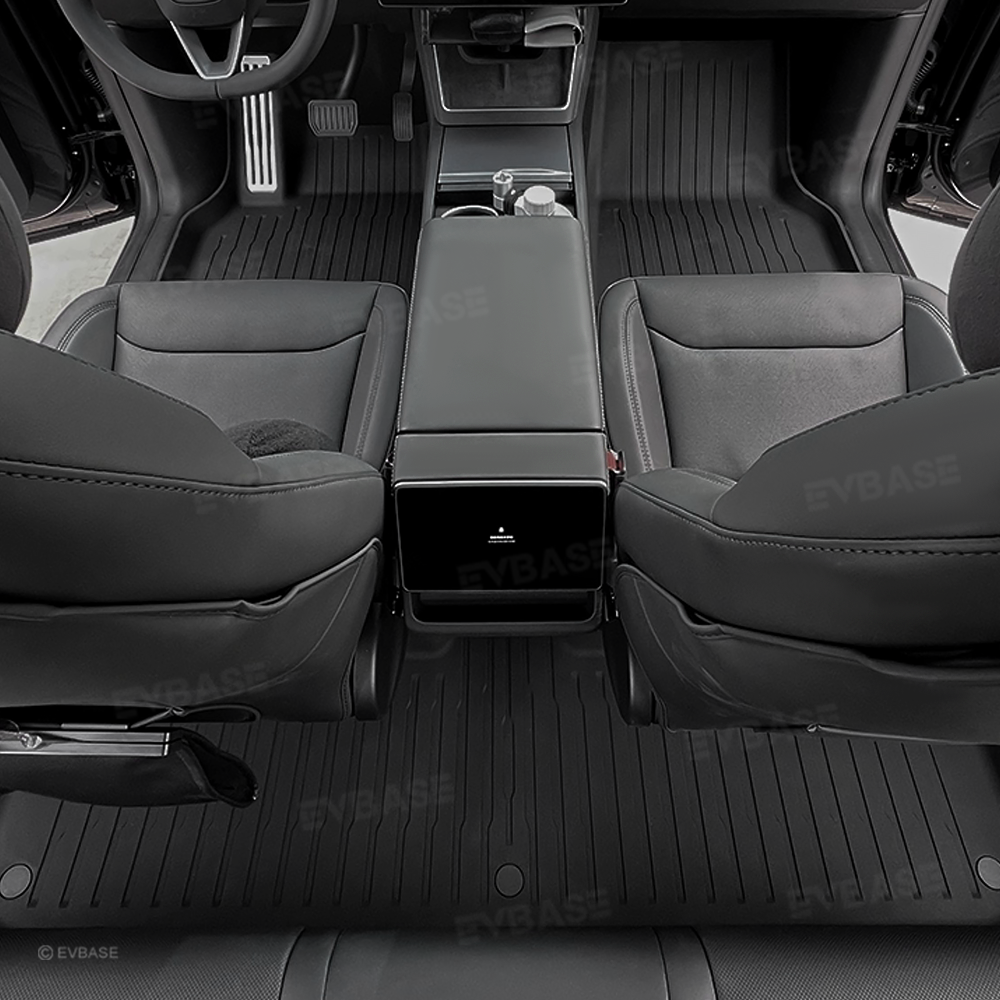Model Y Juniper Floor Mats OEM All Weather Waterproof Non-Slip TPU Floor Liners with Silver Pedal Accent